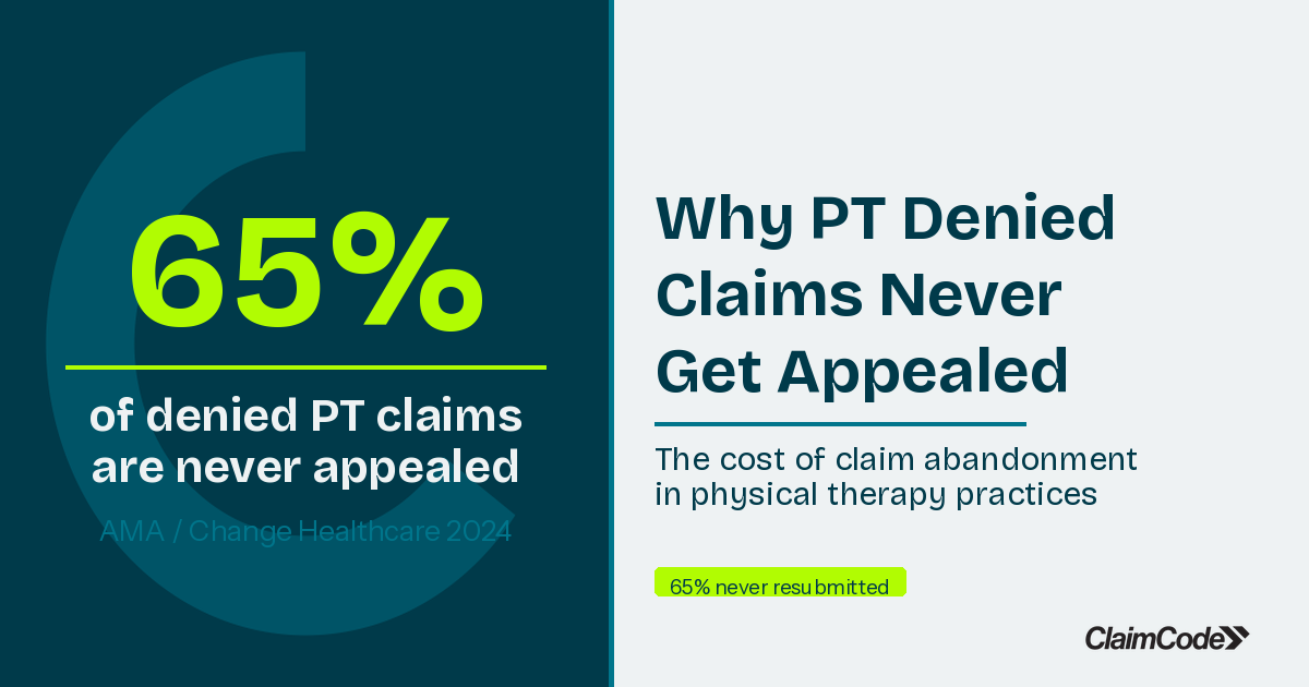 Why Nearly Half of Denied Physical Therapy Claims Never Get Appealed — And What It's Costing You featured image